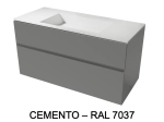 Meuble avec vasque Solid-Surface, finition bois ou couleurs, deux tiroirs à onglet, L.60, 70, 80, 100, 120 et 140 cm, P. 45 cm, Hauteur 55 cm, Stock disponible, LIVRAISON OFFERTE